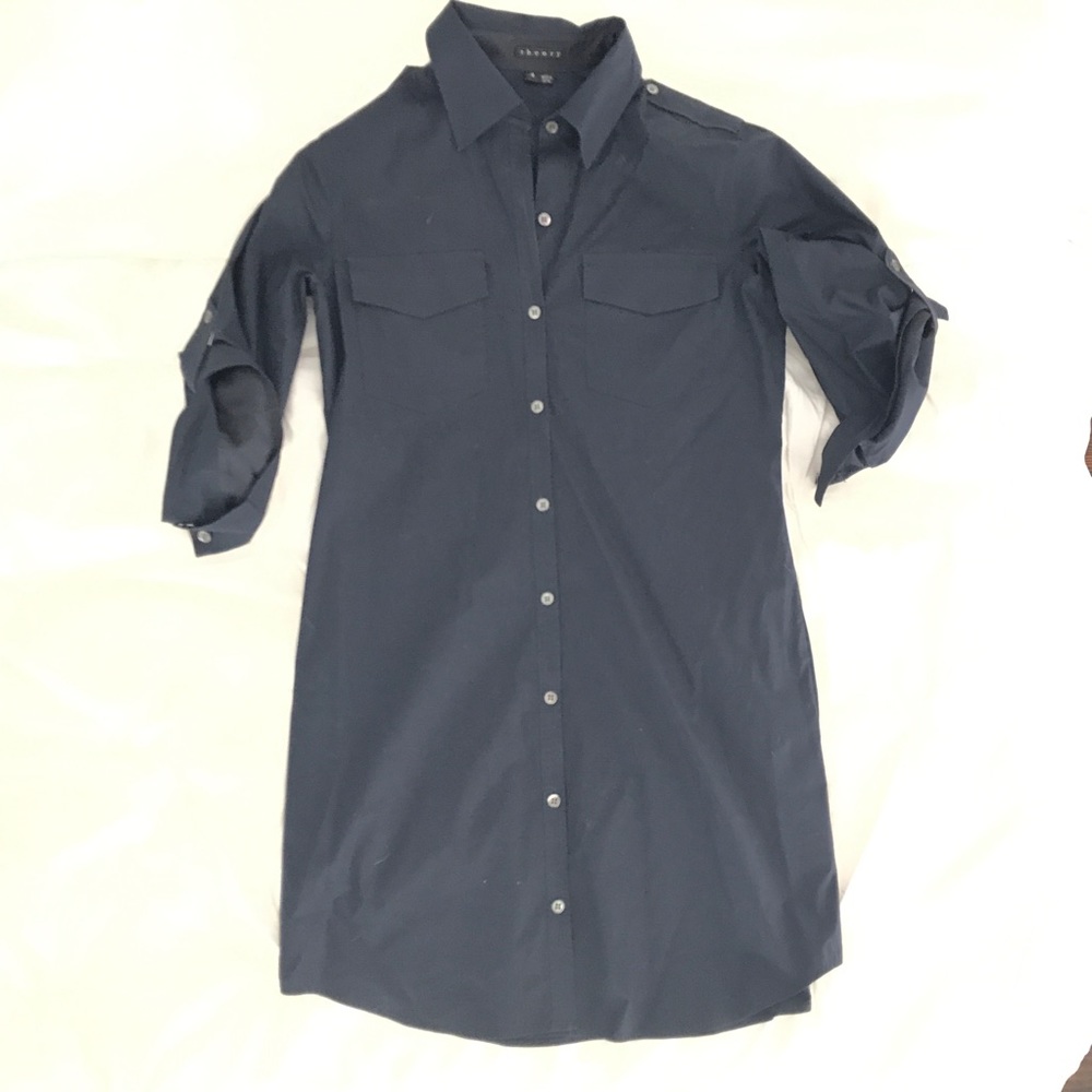 Navy Theory Shirt Dress